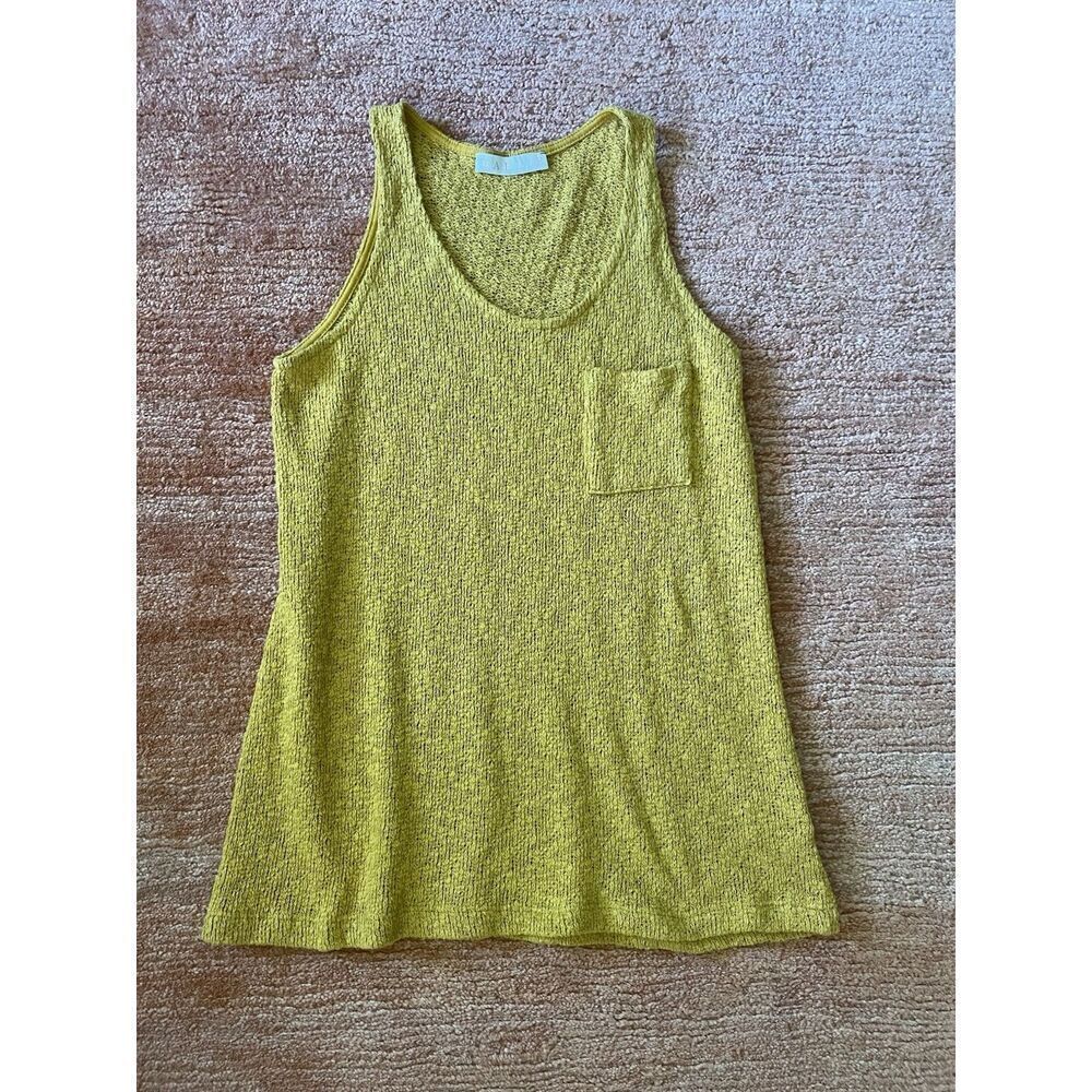 Karlie Yellow Textured Knit Tank Top Women’s Small Cotton Blend USA Made